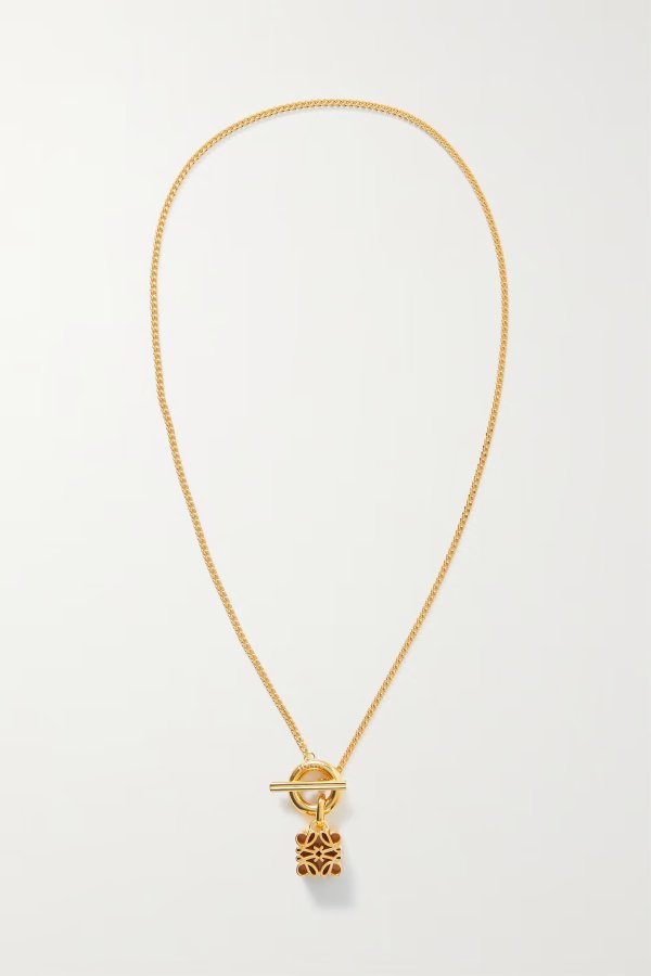 Anagram gold-plated necklace