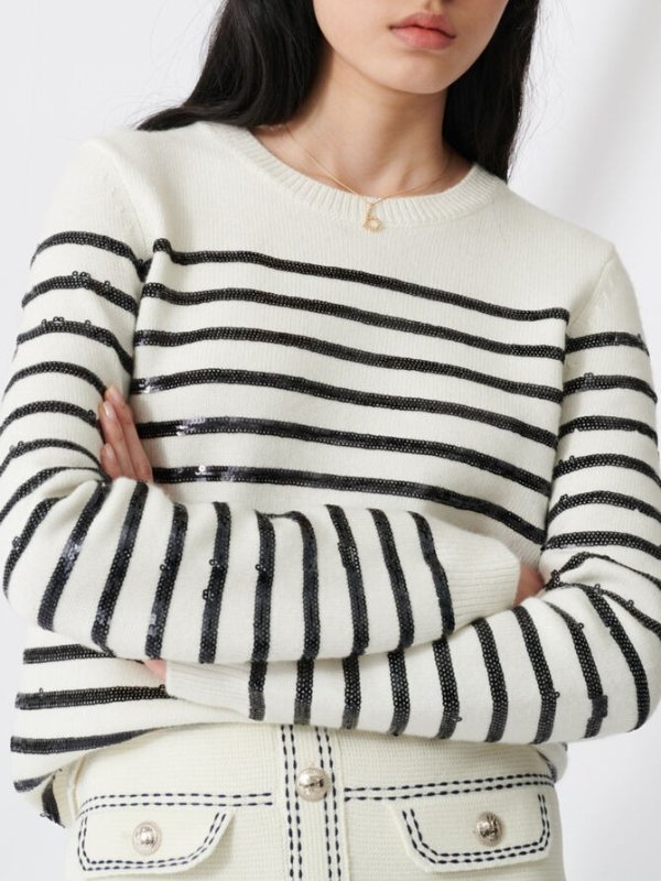 220MYSTRIP Breton sweater with sequins