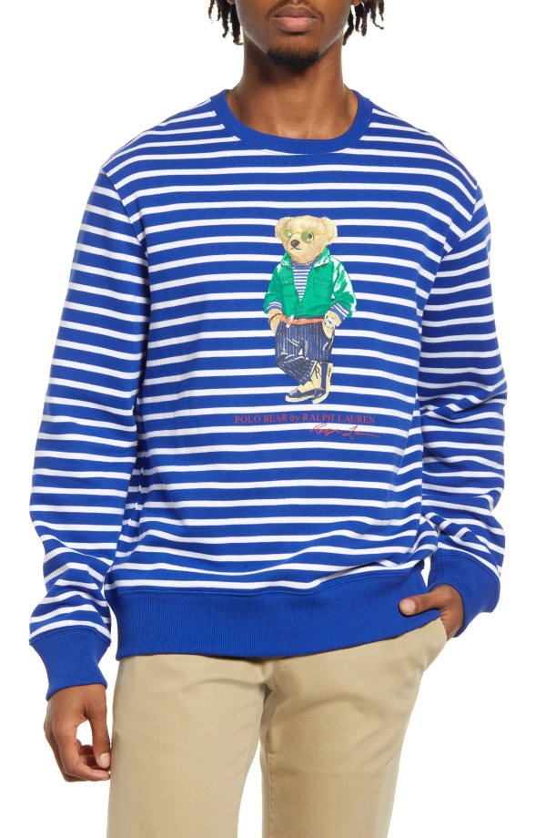 Men's Polo Bear Stripe Sweatshirt