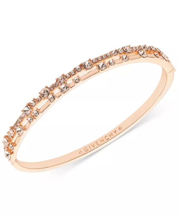 Bijoux Crystal Split-Row Bangle Bracelet