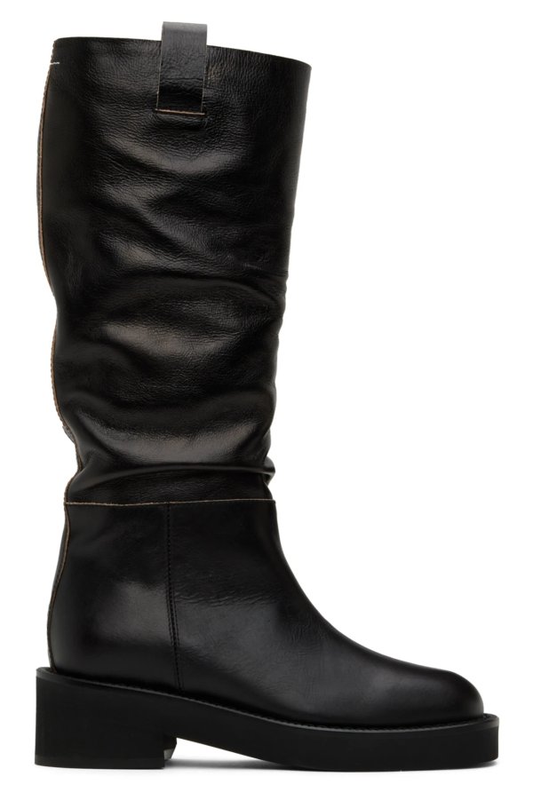 Black Platform Knee-High Boots