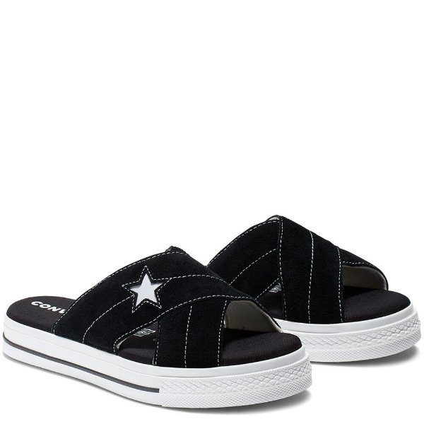 One Star 黑色拖鞋