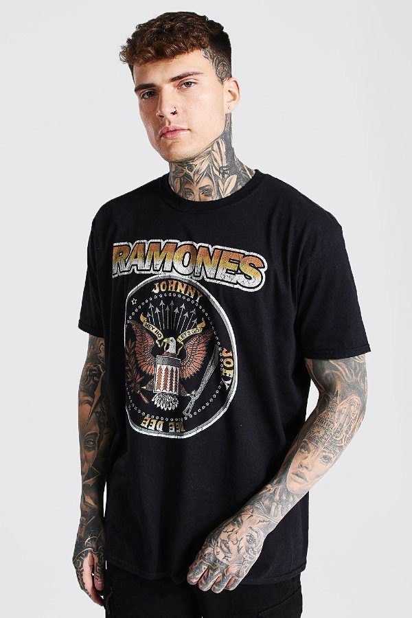 Oversized Ramones License T-shirt | boohooMAN