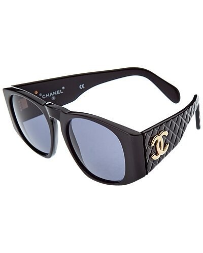 Women's Black Rectangular 50mm Sunglasses (Authentic Pre-Owned)