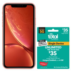 Total Wireless Apple iPhone XR, 64GB, Coral - Prepaid Smartphone + TW $35 UNLIMITED