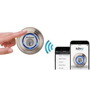 Kwikset Kevo Smart Lock with Keyless Bluetooth Touch to Open Convenience in Satin Nickel
