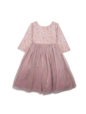 Little Girl's Lace Trim Fit & Flare Dress
