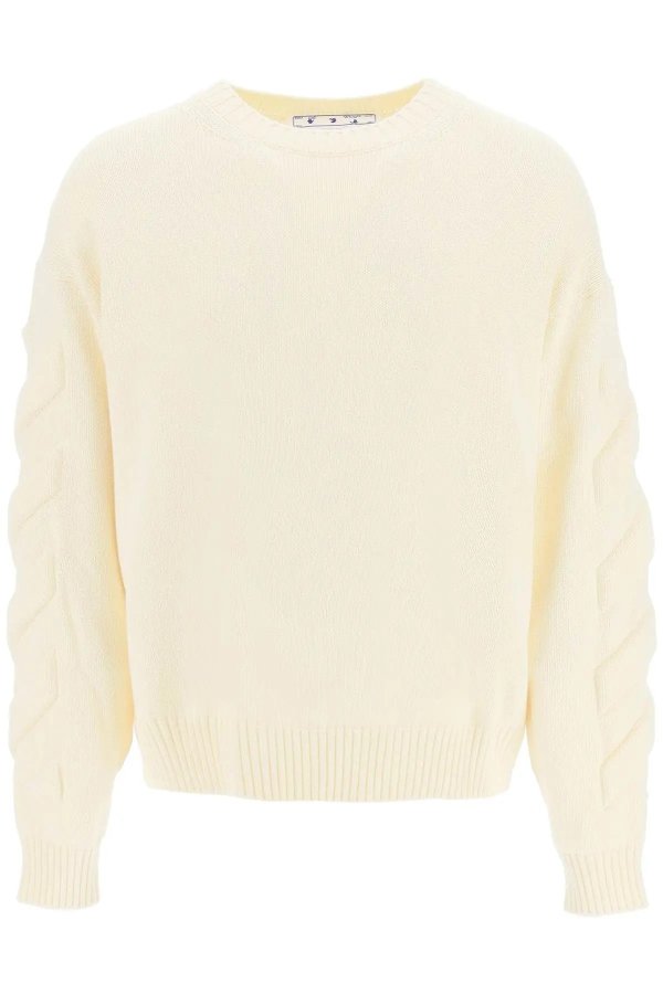 crew-neck pullover with padded details