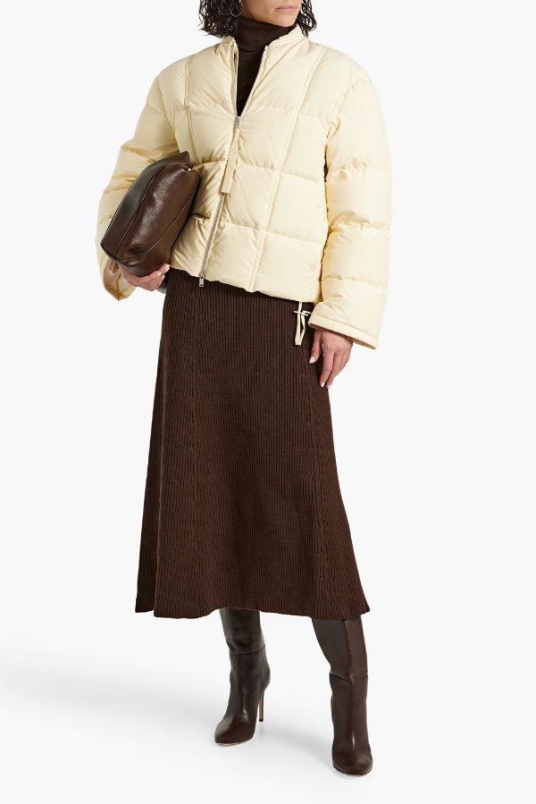 Quilted shell down jacket