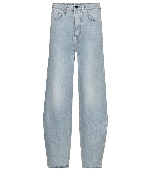 Exclusive to Mytheresa – High-rise barrel-leg jeans in blue