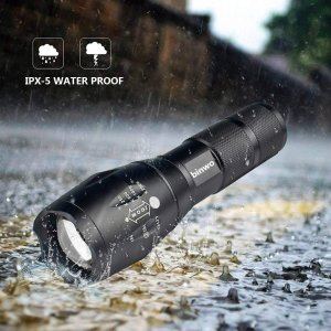 BINWO LED Tactical Flashlight, Binwo Super Bright 2000 Lumen XML T6 LED Flashlights Portable Outdoor Water Resistant Torch Light Zoomable Flashlight with 5 Light Modes, 2 Pack