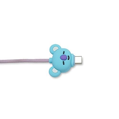 Official Merchandise by Line Friends - KOYA 3ft USB-C to USB-A Charging Cable Compatible with Galaxy, Note, Pixel 3, Blue/Pink