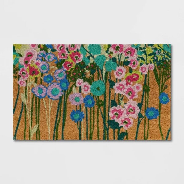 1'6" x 2'6" Floral Door Mat Green - Opalhouse&#8482;