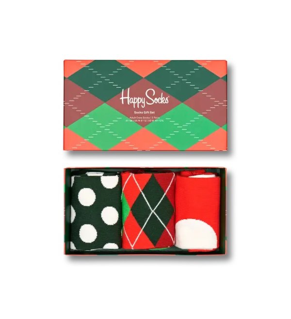 Red 3-Pack Holiday Classics Crew Socks Gift Set | Happy Socks US
