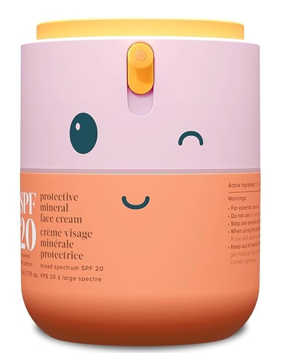 Kids Face Cream, 1.7 oz. | Fragrance-Free and Natural Kids Face Lotion with SPF 20 | Clean and Non-Toxic Kids Face Moisturizer | Multi-Vitamin Skin Care for Kids