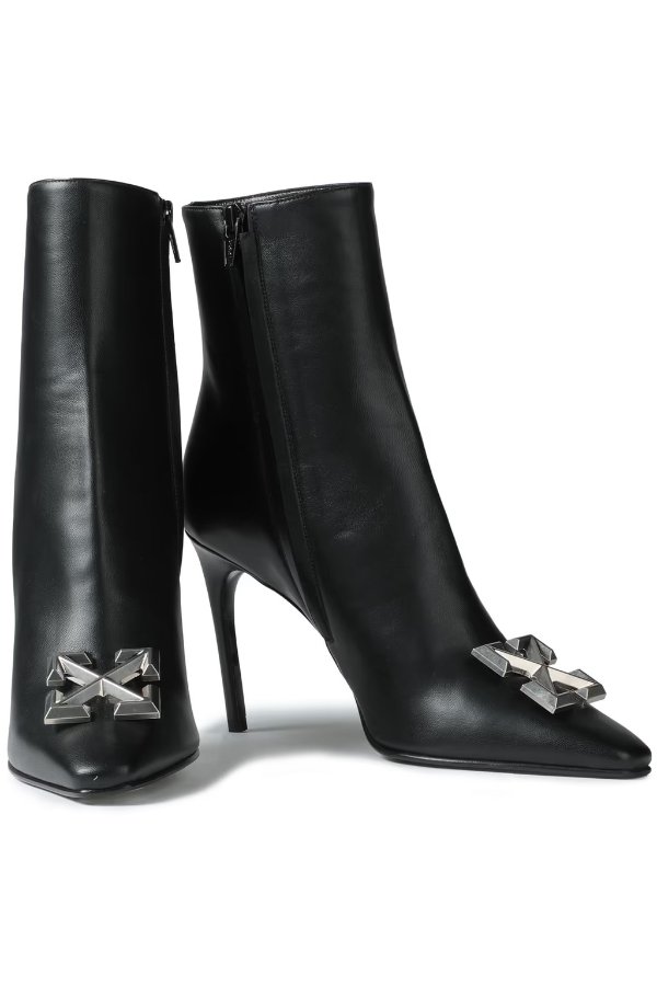 Arrow logo-embellished leather ankle boots
