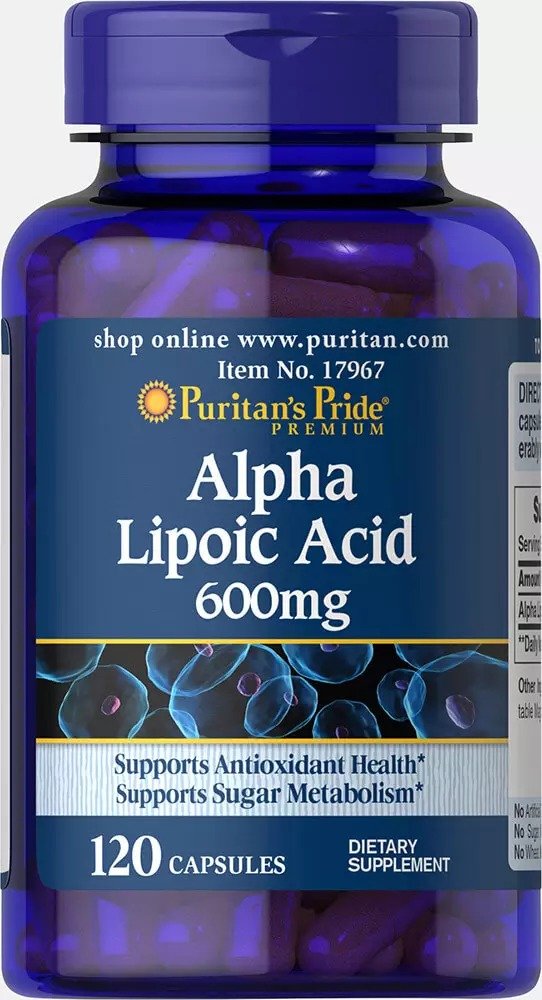 Alpha Lipoic Acid 600 mg 120 Capsules | Lipoic Supplements | Puritan's Pride