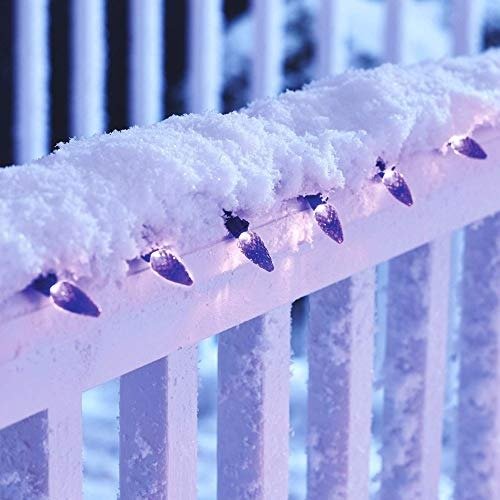 LED Christmas Lights | 70-Count C6 Purple Bulbs | 23' 8" String Light | UL Certified | Outdoor & Indoor
