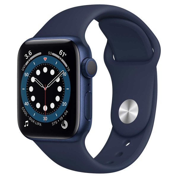 Apple Watch Series 6 40mm GPS, 蓝色表壳配藏蓝色运动表带