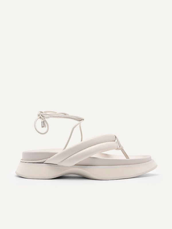 Strappy Thong Sandals - Chalk