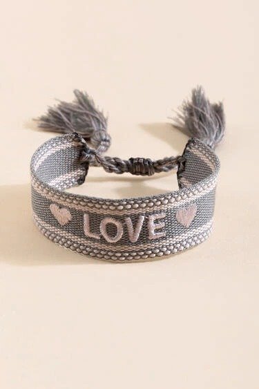 LOVE Weaved Pull Bracelet - francesca's