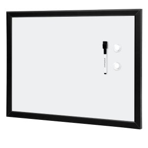 Amazon Basics Magnetic Dry Erase White Board, 23 x 17-Inch Whiteboard Black Wooden Frame