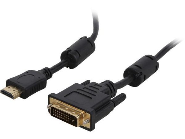 Rosewill EA-HD2DVI-3-BK 3 ft. Black HDMI A Male to DVI-D (24+1) Male 30AWG High Speed HDMI to DVI-D Adapter Cable w/ Ferrite Cores Male to Male - Newegg.com