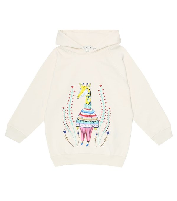 Sequined cotton hoodie
