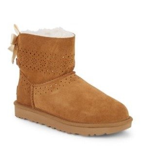 Dae Sunshine Perforated Suede & Shearling Booties