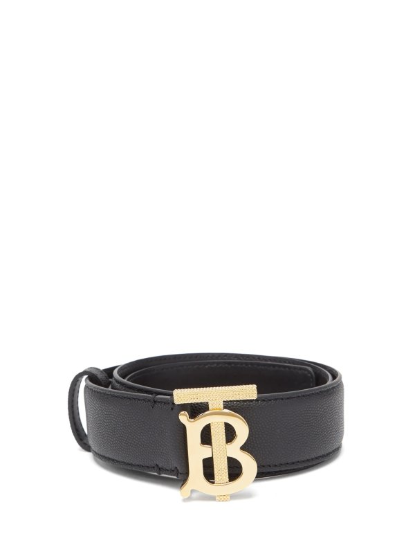 Monogram-buckle pebbled-leather belt | Burberry | MATCHESFASHION US