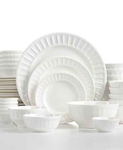 White Elements Paloma Embossed 42-Piece Set, Service for 6
