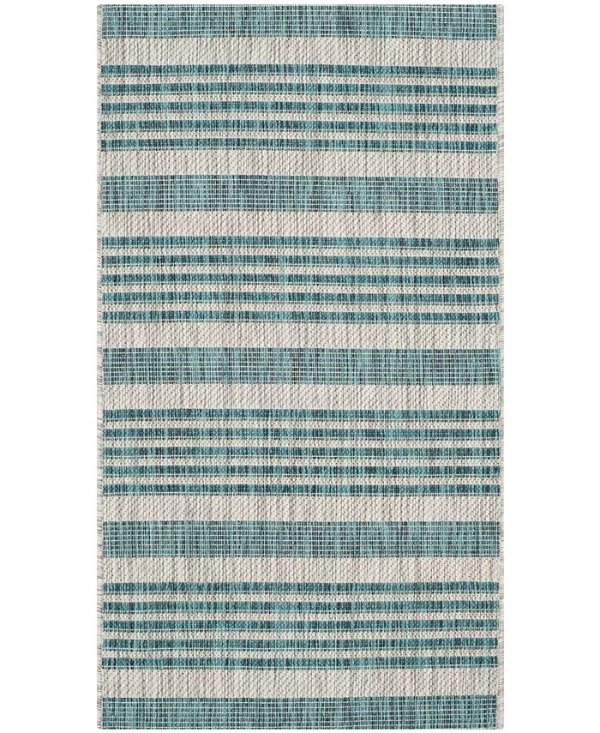 Courtyard CY8062 Gray and Blue 2' x 3'7" Outdoor Area Rug