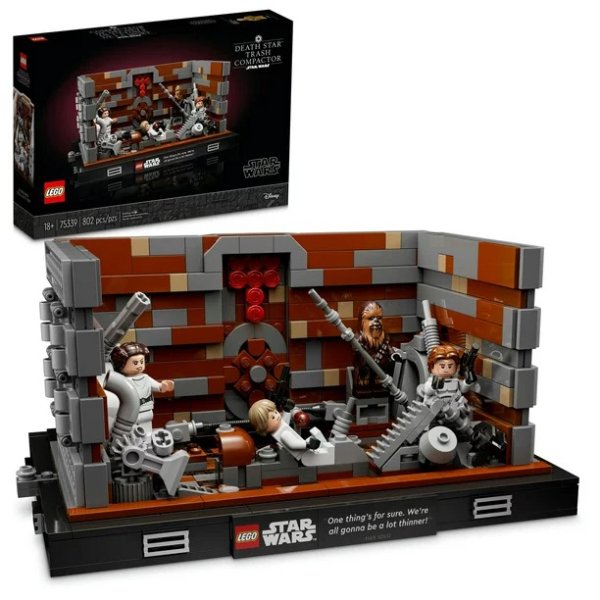 Star Wars Death Star Trash Compactor Diorama 75339 Building Kit for Adults; Brick-Built Scene for Display (802 Pieces)