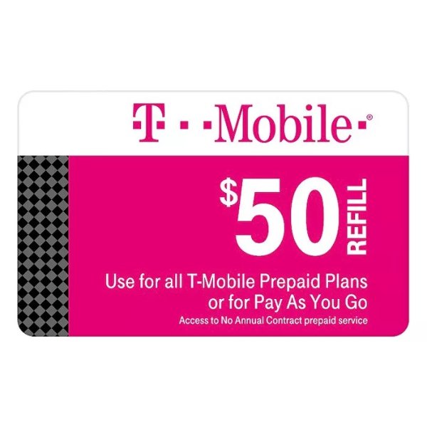 $50 T-Mobile 预付卡