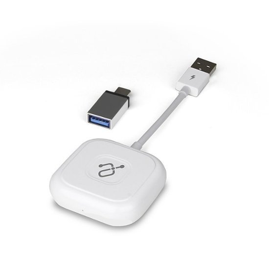 Aluratek - Wireless Adapter for Apple CarPlay - White
