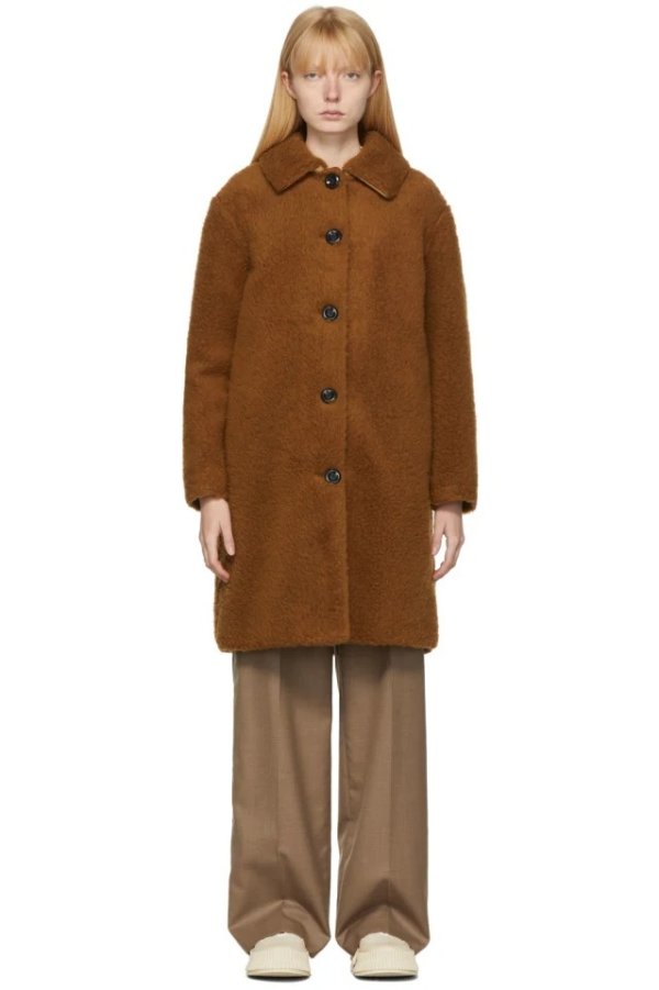 Brown Wool Fleece Katerine Coat
