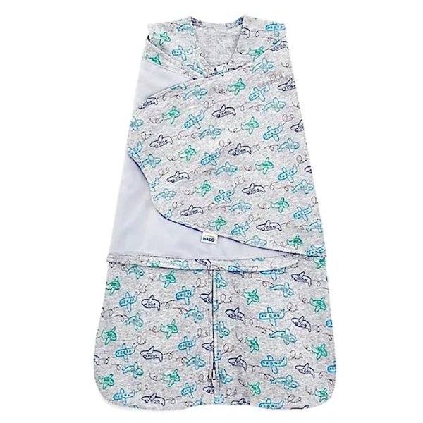 100% Cotton Sleepsack Swaddle, 3-Way Adjustable Wearable Blanket, TOG 1.5, Planes, Small, 3-6 Months