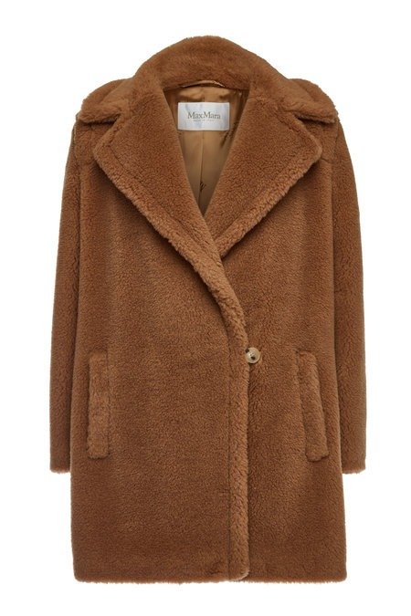 - Teddy Coat in Camel Wool and Silk