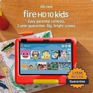 All-new Amazon Fire HD 10 Kids tablet- 2023, ages 3-7 | Bright 10.1" HD screen with ad-free content and parental controls included, 13-hr battery, 32 GB, Disney Mickey Mouse