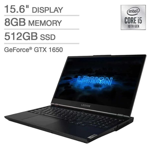 LEGION 5 15.6" Laptop - 10th Gen Intel Core i5-10300H - GeForce GTX 1650 - 1080p