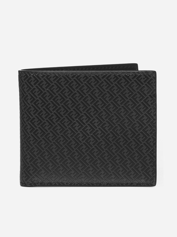FF logo leather bifold wallet