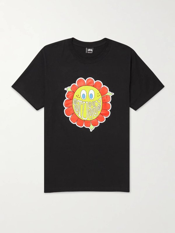 Happy Flower Printed Cotton-Jersey T-Shirt