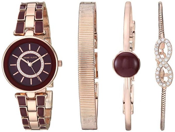 Women's Swarovski Crystal Accented Watch and Bracelet Set