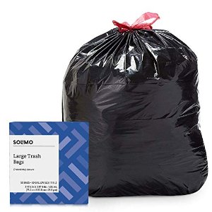 Solimo 30加仑多用途抽绳超大垃圾袋 50个