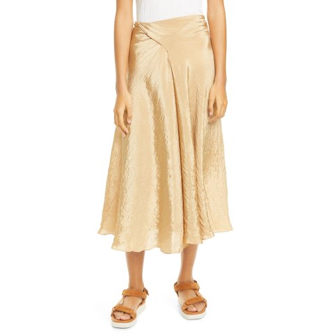 VinceTextured Drape Skirt