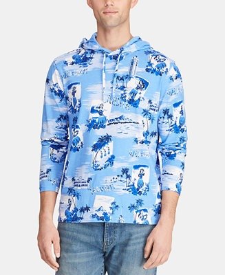 Men's Tropical-Print Hooded Long-Sleeve T-Shirt