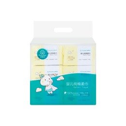 【6 Packs】Baby Disposable Cotton Face Towel Dry Wipe 1 Bag 120mm x200mm 100pcs/bag*6