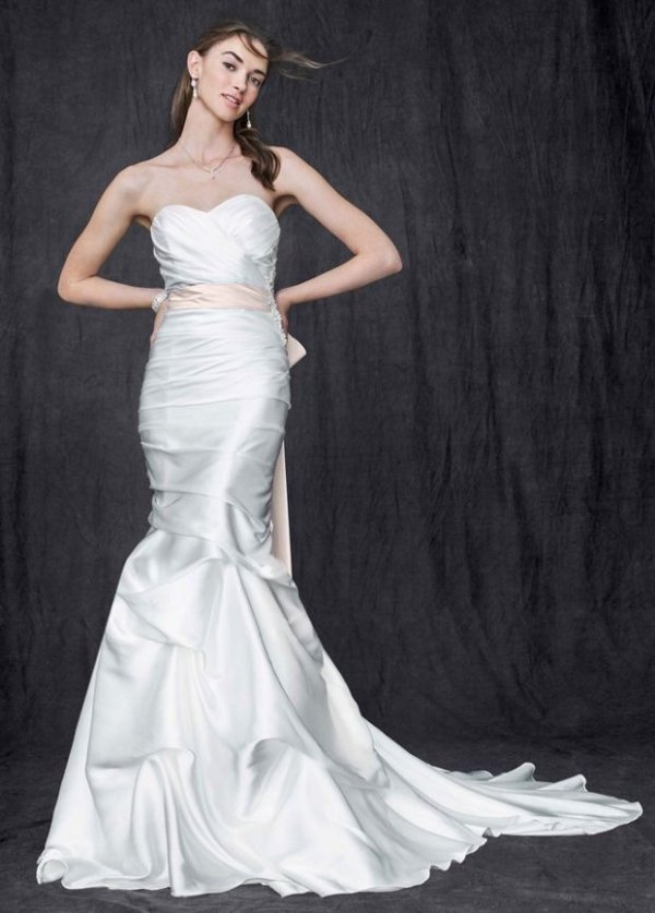 As-Is Sweetheart Charmeuse Gown with Pick-Up Skirt