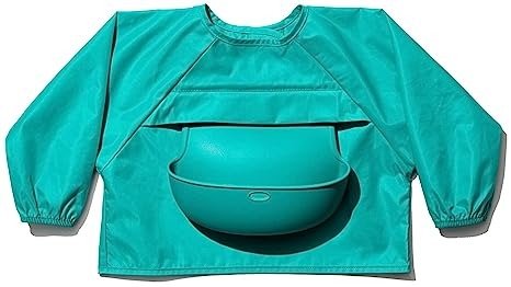 Tot Sleeved Roll-Up Bib, Teal, One Size