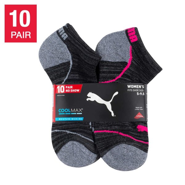Ladies' No Show Sock, 10-pair